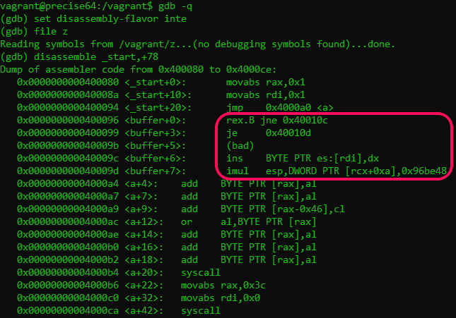 linear sweep with gdb
