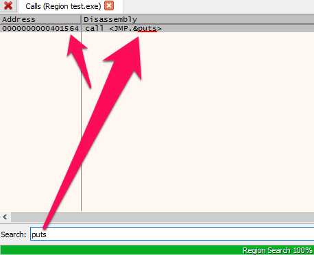 x64dbg: only one “puts” shown