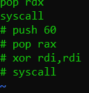 exit syscall commented out