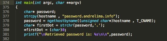 Figure 7 – DNS CName password retrieval