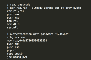 Figure 7 – authentication section