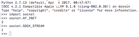 Figure 3 – acquiring constant values using python’s socket module